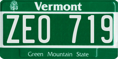 VT license plate ZEO719