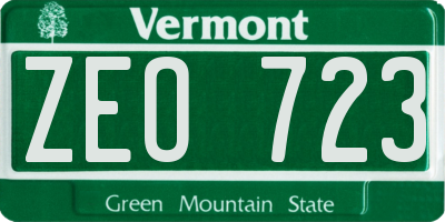VT license plate ZEO723