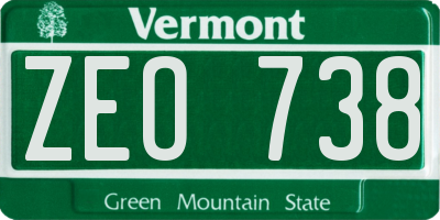 VT license plate ZEO738