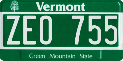 VT license plate ZEO755