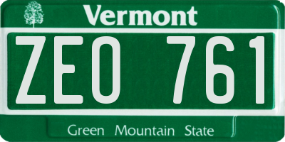 VT license plate ZEO761