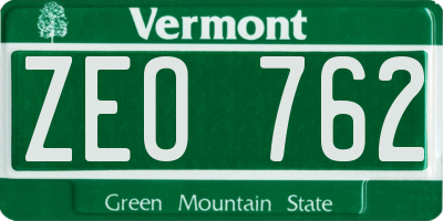 VT license plate ZEO762