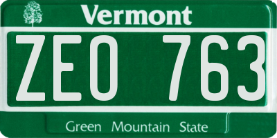 VT license plate ZEO763