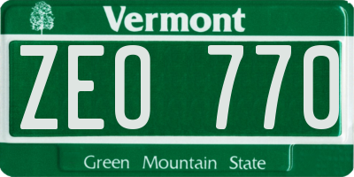 VT license plate ZEO770