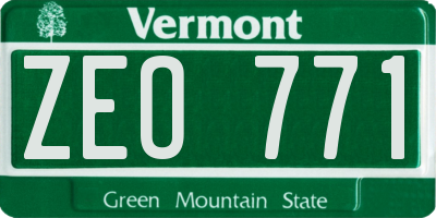 VT license plate ZEO771