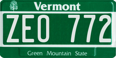 VT license plate ZEO772