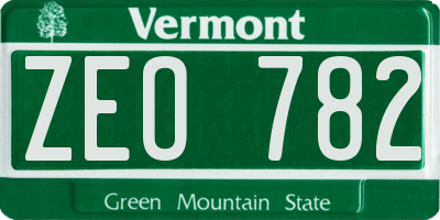 VT license plate ZEO782