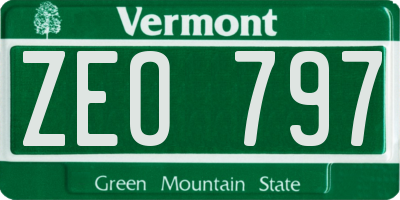 VT license plate ZEO797