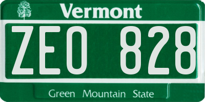 VT license plate ZEO828