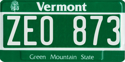 VT license plate ZEO873