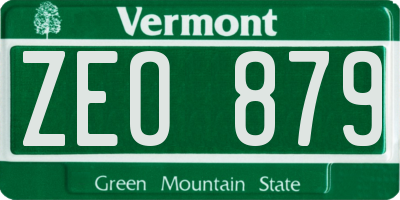 VT license plate ZEO879