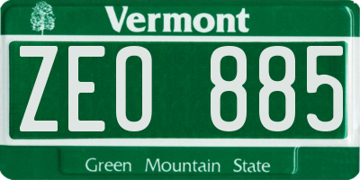 VT license plate ZEO885