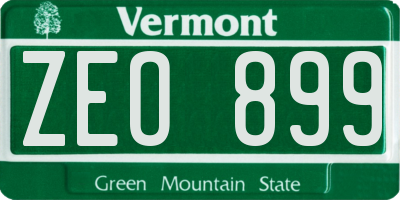VT license plate ZEO899