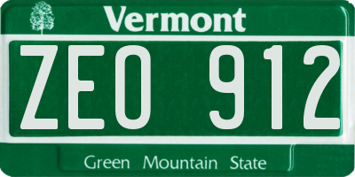 VT license plate ZEO912