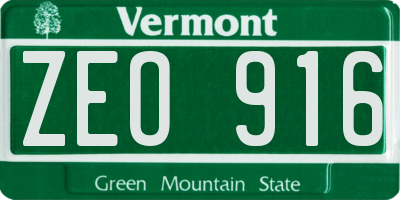 VT license plate ZEO916