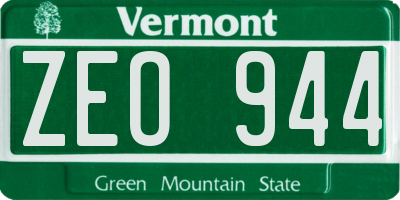 VT license plate ZEO944