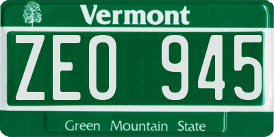 VT license plate ZEO945