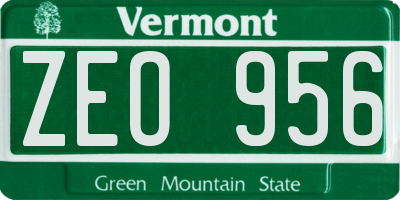 VT license plate ZEO956