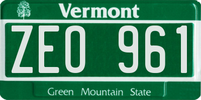 VT license plate ZEO961