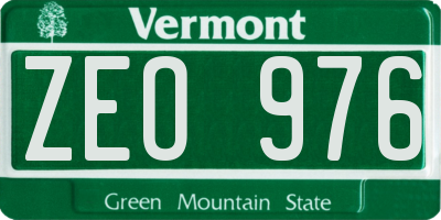 VT license plate ZEO976
