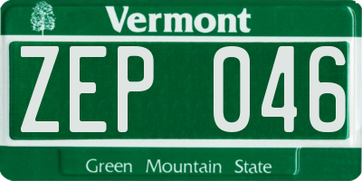 VT license plate ZEP046