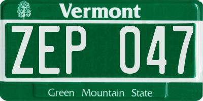 VT license plate ZEP047