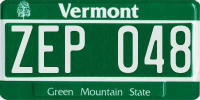 VT license plate ZEP048