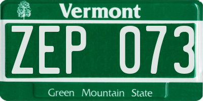 VT license plate ZEP073