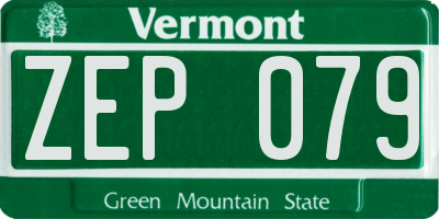 VT license plate ZEP079