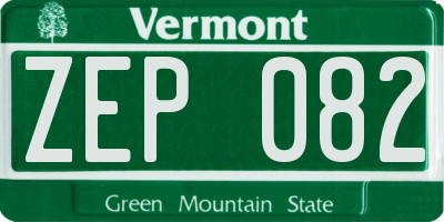 VT license plate ZEP082