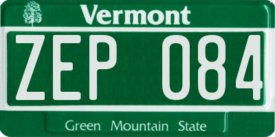 VT license plate ZEP084