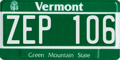VT license plate ZEP106