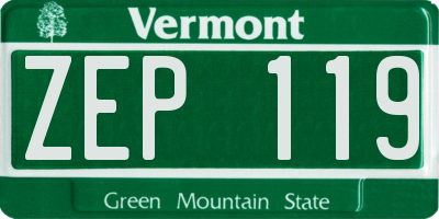 VT license plate ZEP119