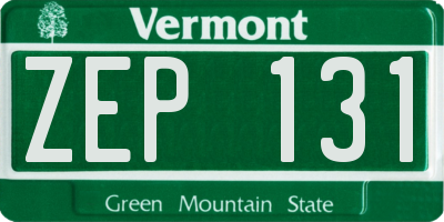 VT license plate ZEP131