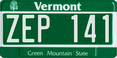 VT license plate ZEP141