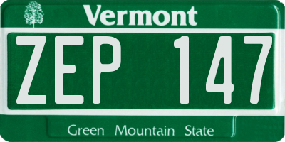VT license plate ZEP147