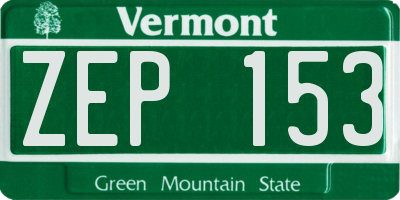 VT license plate ZEP153