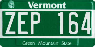 VT license plate ZEP164