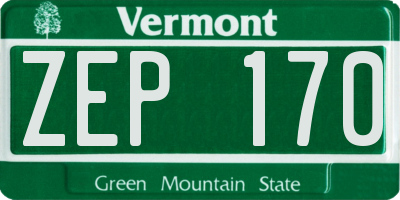 VT license plate ZEP170