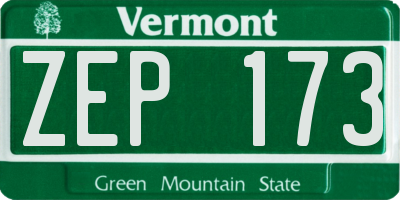 VT license plate ZEP173