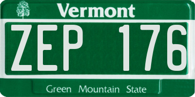 VT license plate ZEP176