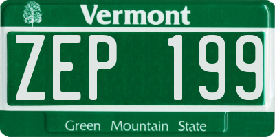 VT license plate ZEP199
