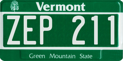 VT license plate ZEP211