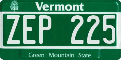 VT license plate ZEP225