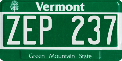 VT license plate ZEP237
