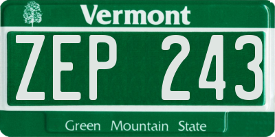 VT license plate ZEP243