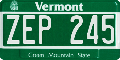 VT license plate ZEP245