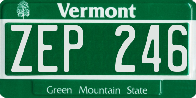 VT license plate ZEP246