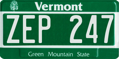 VT license plate ZEP247