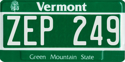 VT license plate ZEP249
